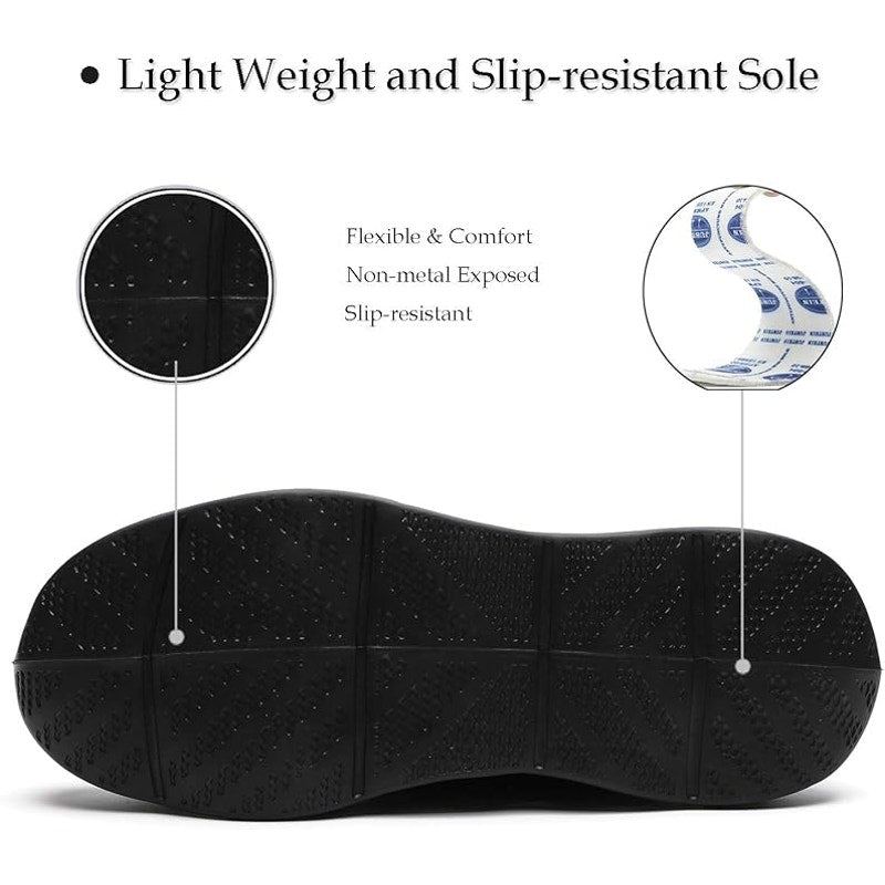 Steel Toe Work Shoes, Unisex, Lightweight Safety Boots, Men 8 / Women 9.5