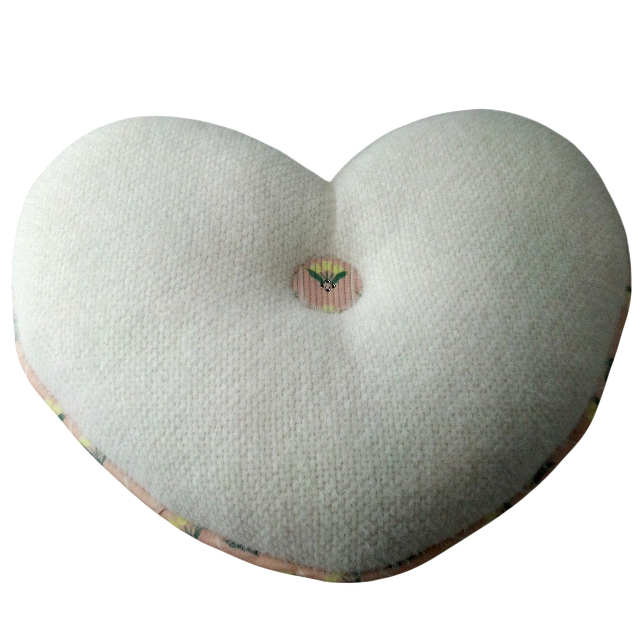 Pillowfort Heart Reversible Mini Decorative Pillow – White/Floral, 15" × 12"