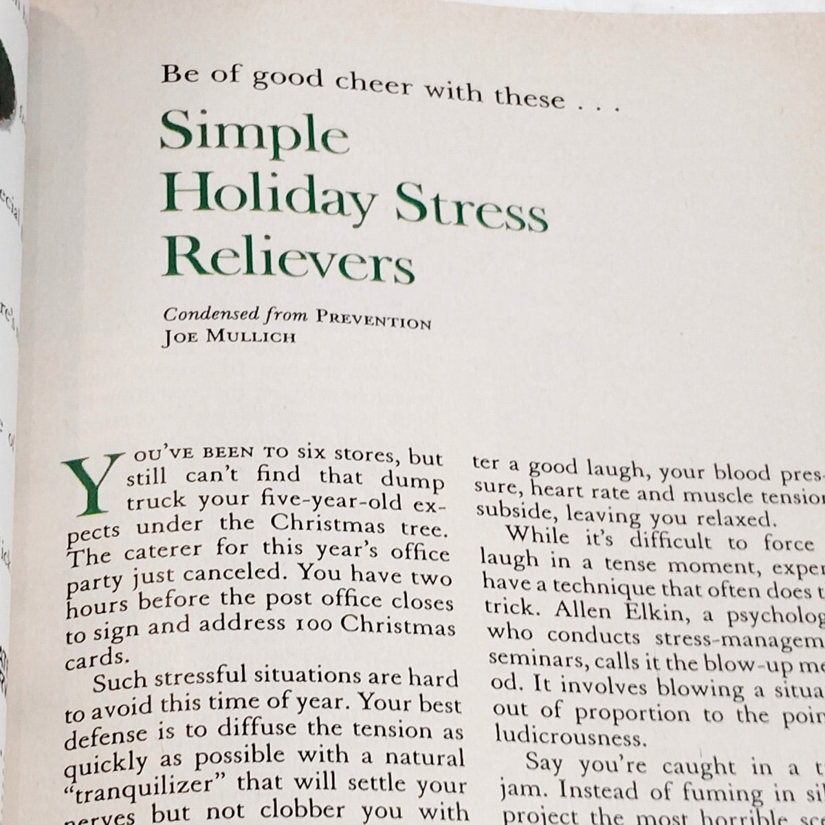 Reader's Digest December 1989 Vintage Magazine Back Issue Collectible Holiday