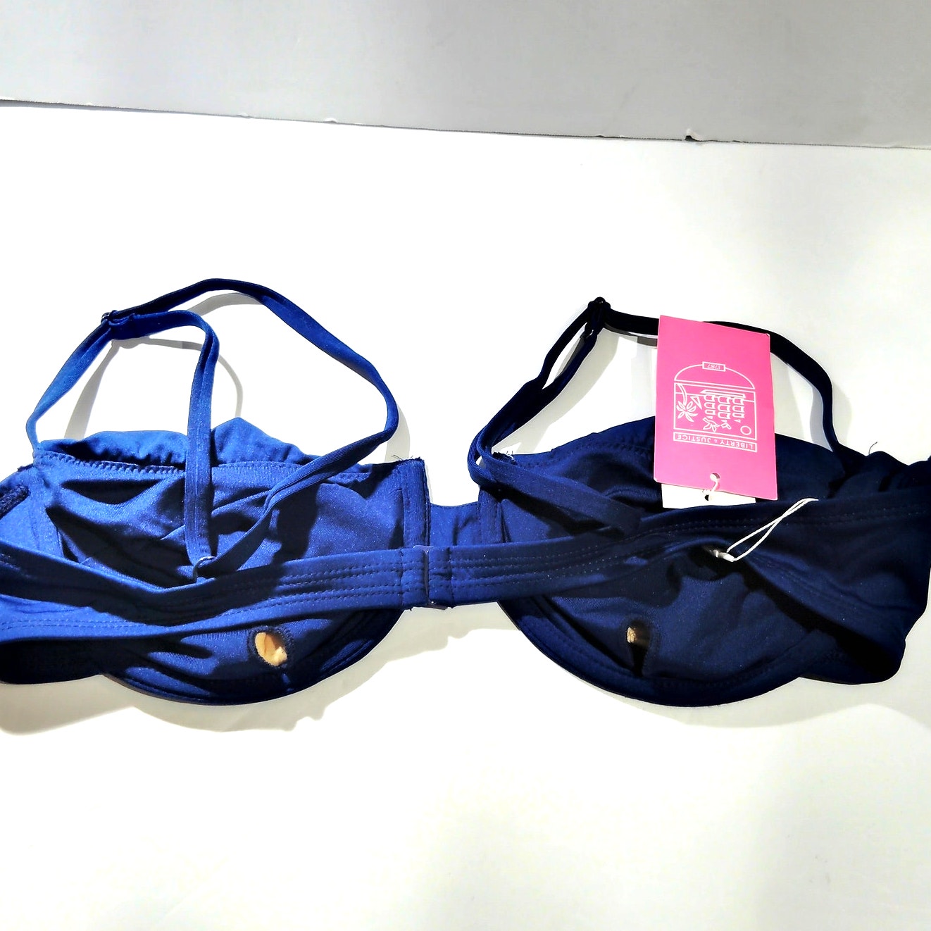 Liberty & Justice Women’s Asatu Underwire Bikini Top – Navy Blue – XL – NWT