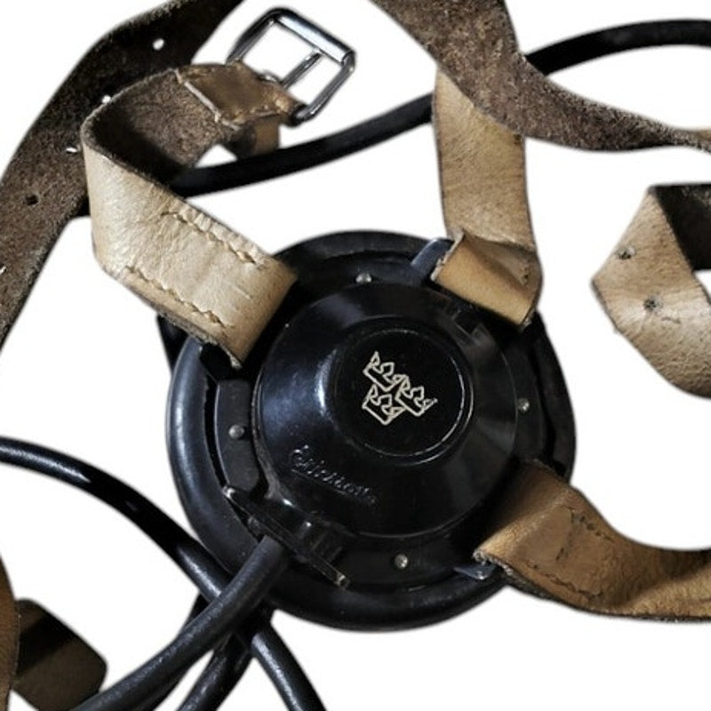 WWII Bakelite Radio Plug-In Headset, Rubber Sleeve Cushion, Original Straps