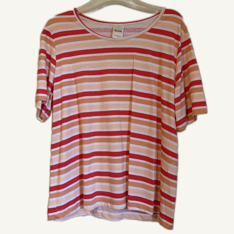 BFA Classics Blair Women's Red 2-Piece Coat & Striped Top Set Size L