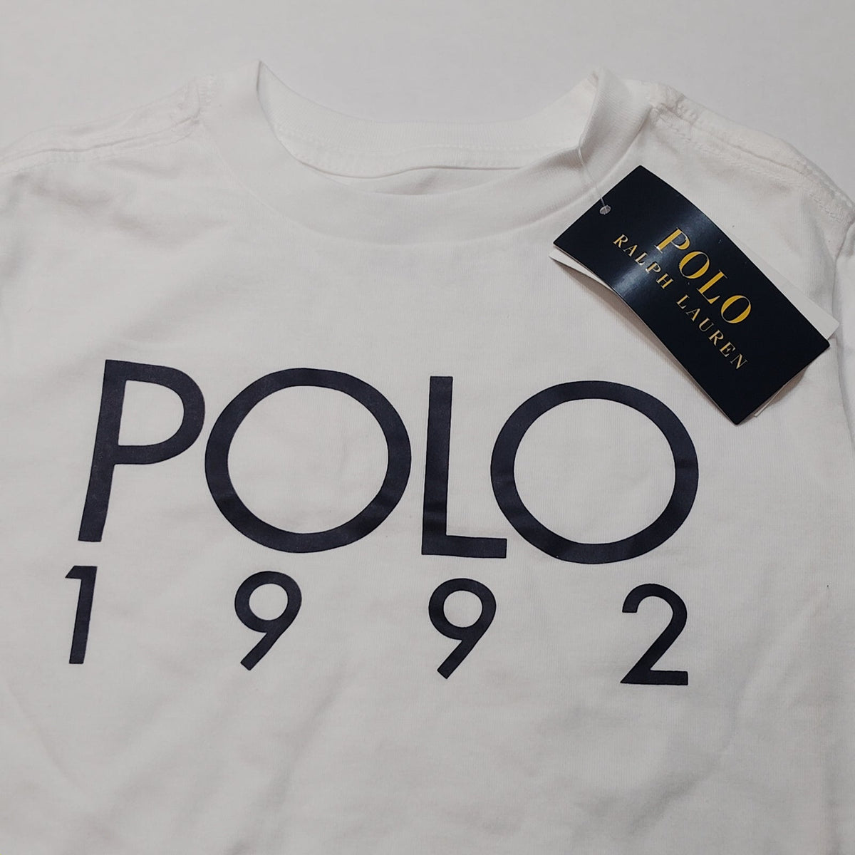 Polo Ralph Lauren Boys POLO 1992 Graphic Tee Size 5 White Navy T-Shirt