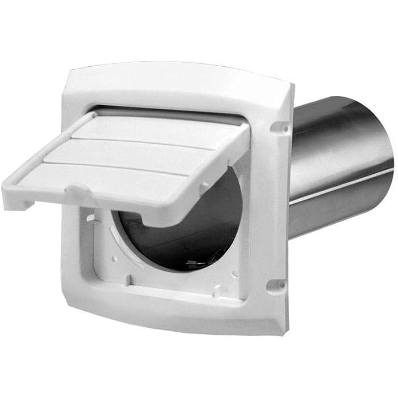 Everbilt 4 in Hinged Louvered Vent Hood Exhaust, White