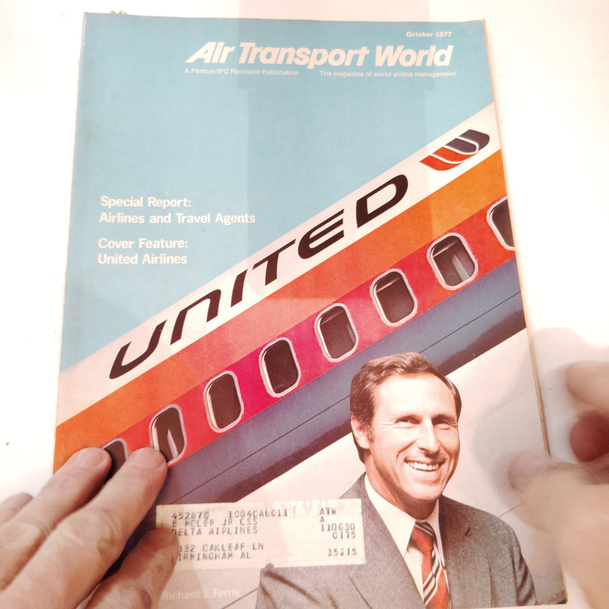 Vintage Air Transport World Magazine October 1977 United Airlines Cover Aviation