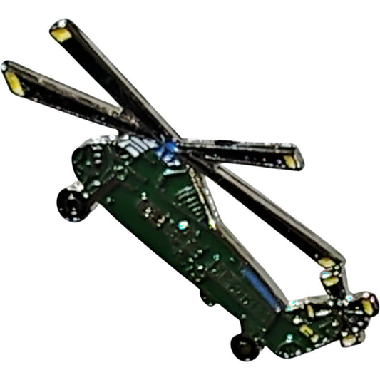 AH-64 Apache Hat Lapel Brooch Pin - Attack Helicopter Design - 1-3/8" x 3/4"