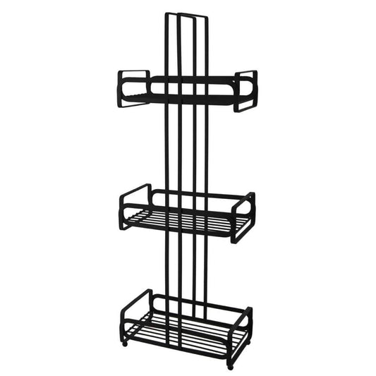 Granton 28 in. X 10 in. Freestanding 3-Tier Shower Caddy in Black