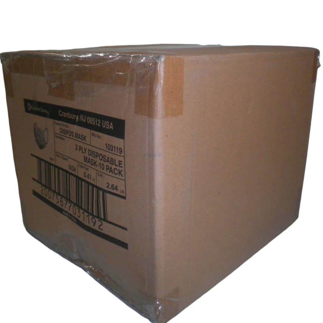 Comfort Zone Clean 240-PK Disposable Safety Mask, 24 x 10-PKS 3-Layer Protection  [Local Pickup for Multiple Cases at $10 per case]
