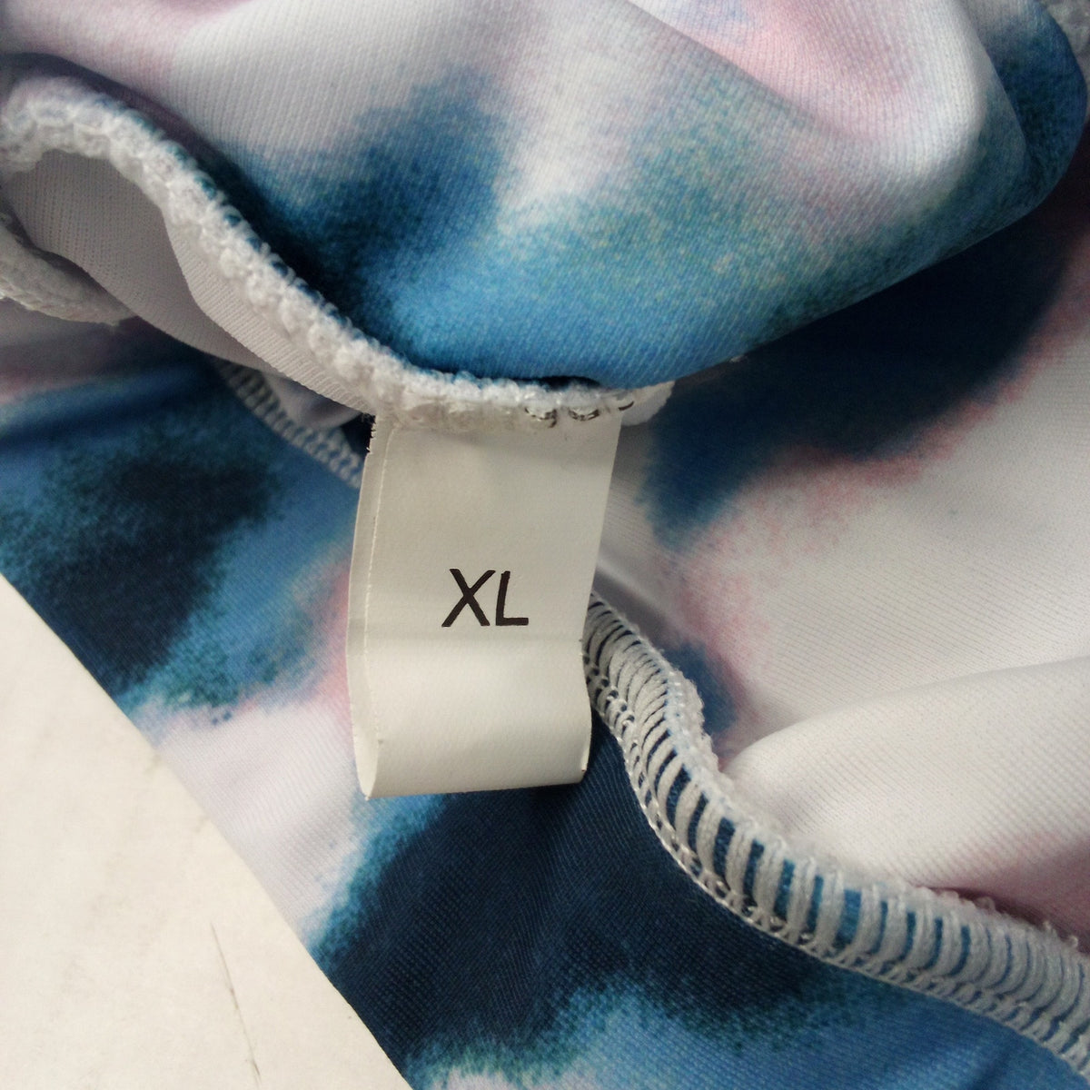 Women's Tie-Dye Halter Bikini Top XL Pink Blue White NWT Adjustable Straps