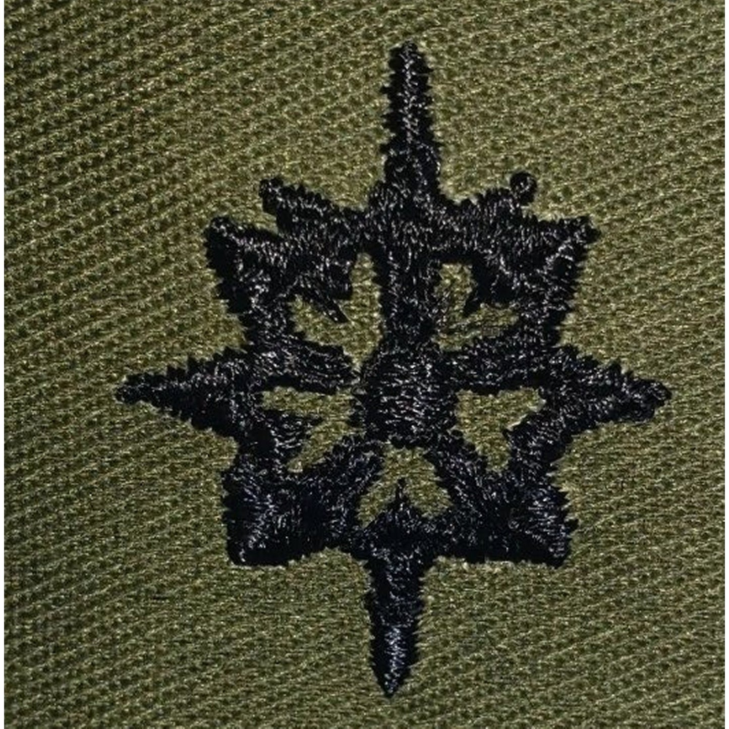 US Army MI Officer Patch Subdued ODG 2‑1/2" × 2‑1/4" BDU Cap Device Vintage