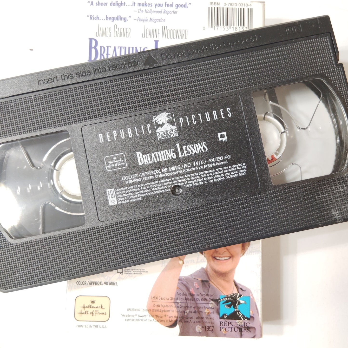 Breathing Lessons VHS 1994 James Garner Joanne Woodward Republic Pictures Drama