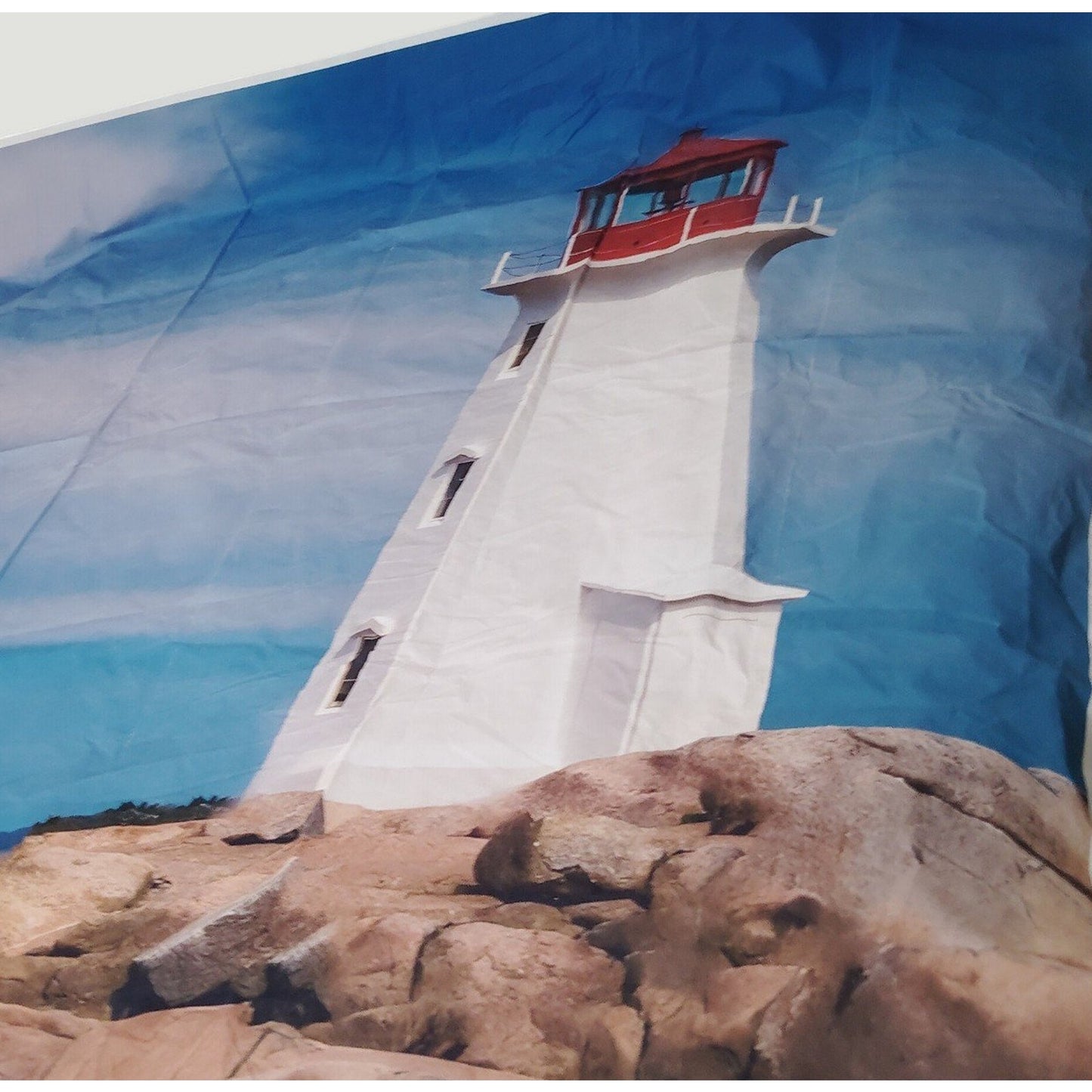 7x5FT Microfiber Backdrop Peggy’s Cove Lighthouse Scenic Photo Background