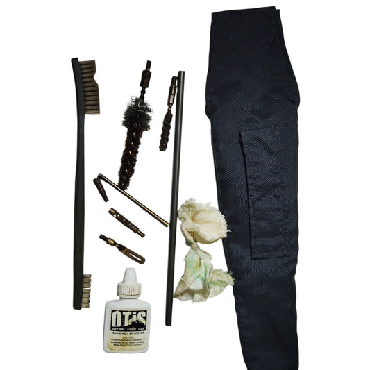 Used USGI Gun Cleaning Kit – Black Nylon Pouch, OTIS Bottle, Brushes & Rods