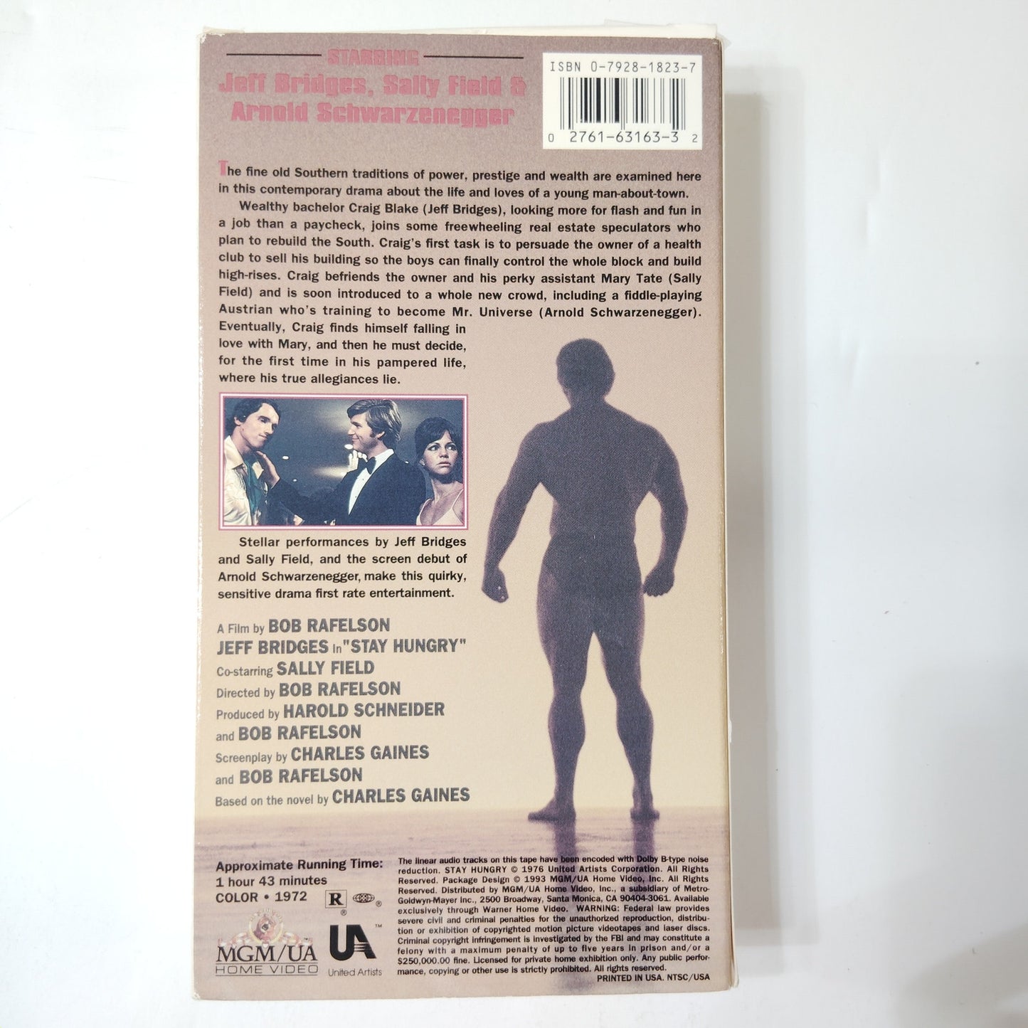 Stay Hungry VHS 1972 Arnold Schwarzenegger Jeff Bridges Sally Field Comedy Drama