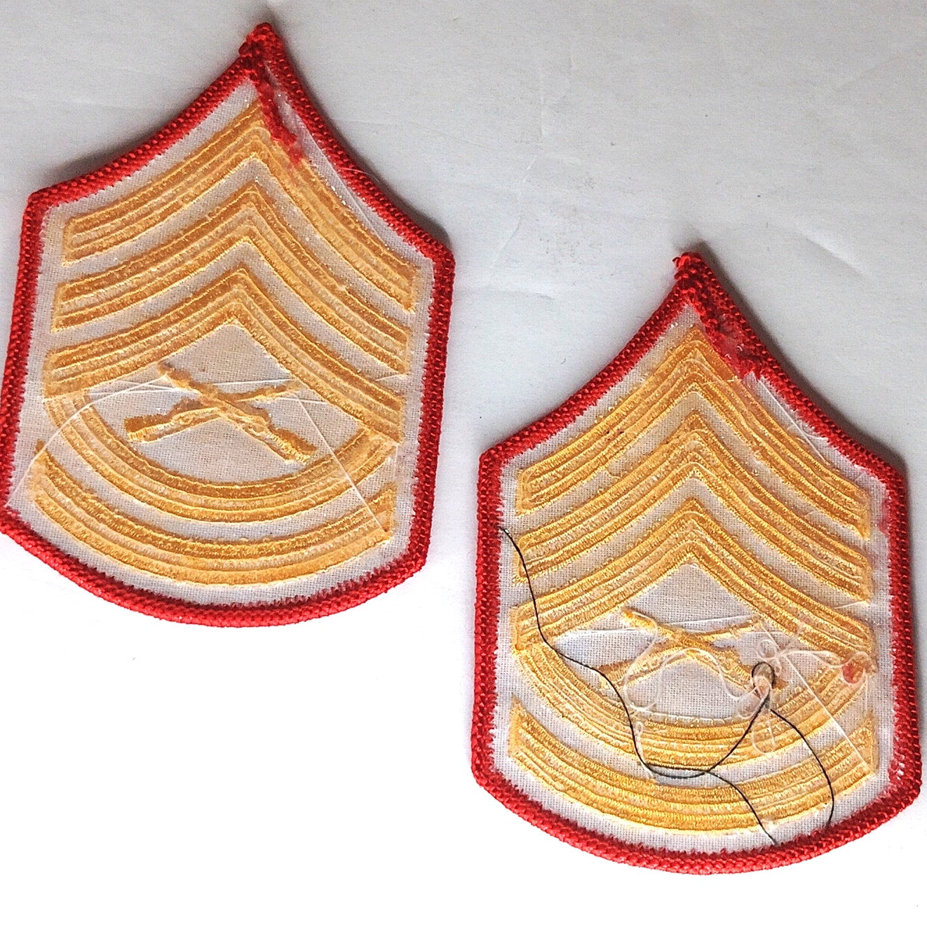 USMC Female Gunnery Sergeant GySgt E-7 Dress Blue Novelty Patch Pair 4" x 2.75"