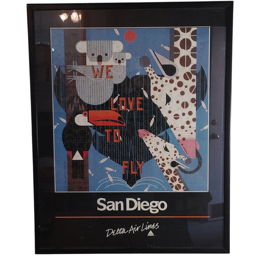 Charley Harper Delta San Diego Zoo We Love To Fly Framed Puzzle 29x23