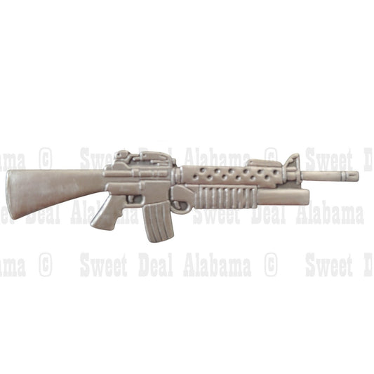 M-16 / M203 Launcher Weaponry Collector's Hat, Lapel, Brooch Pin 2-1/4" x 5/8"H