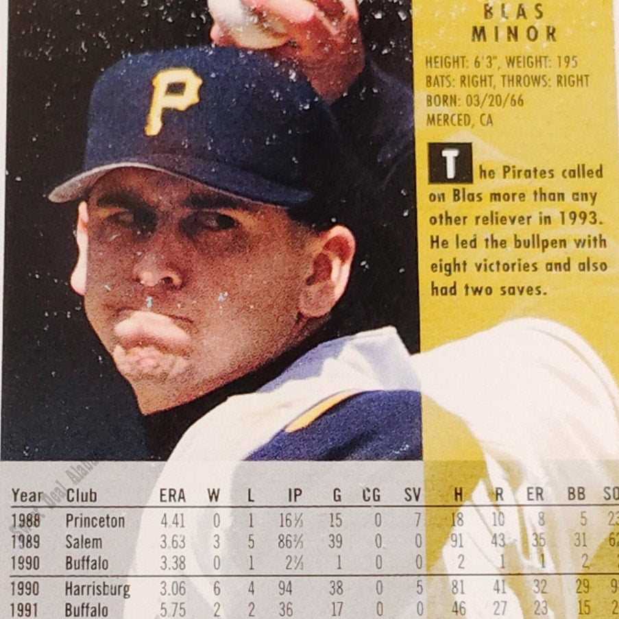 Blas Minor, Pittsburgh Pirates, #615, 1994 Fleer Baseball Collector's Card