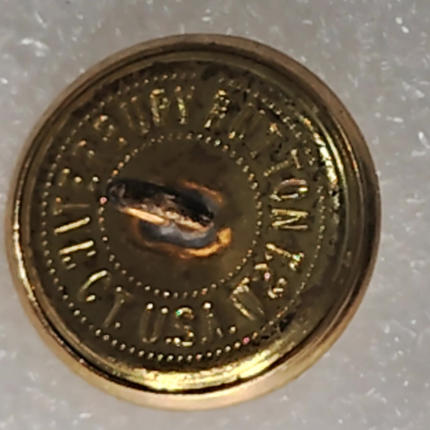 Waterbury Gold Eagle Great Seal Novelty Sew‑On Coat Button 27 Ligne 5/8"