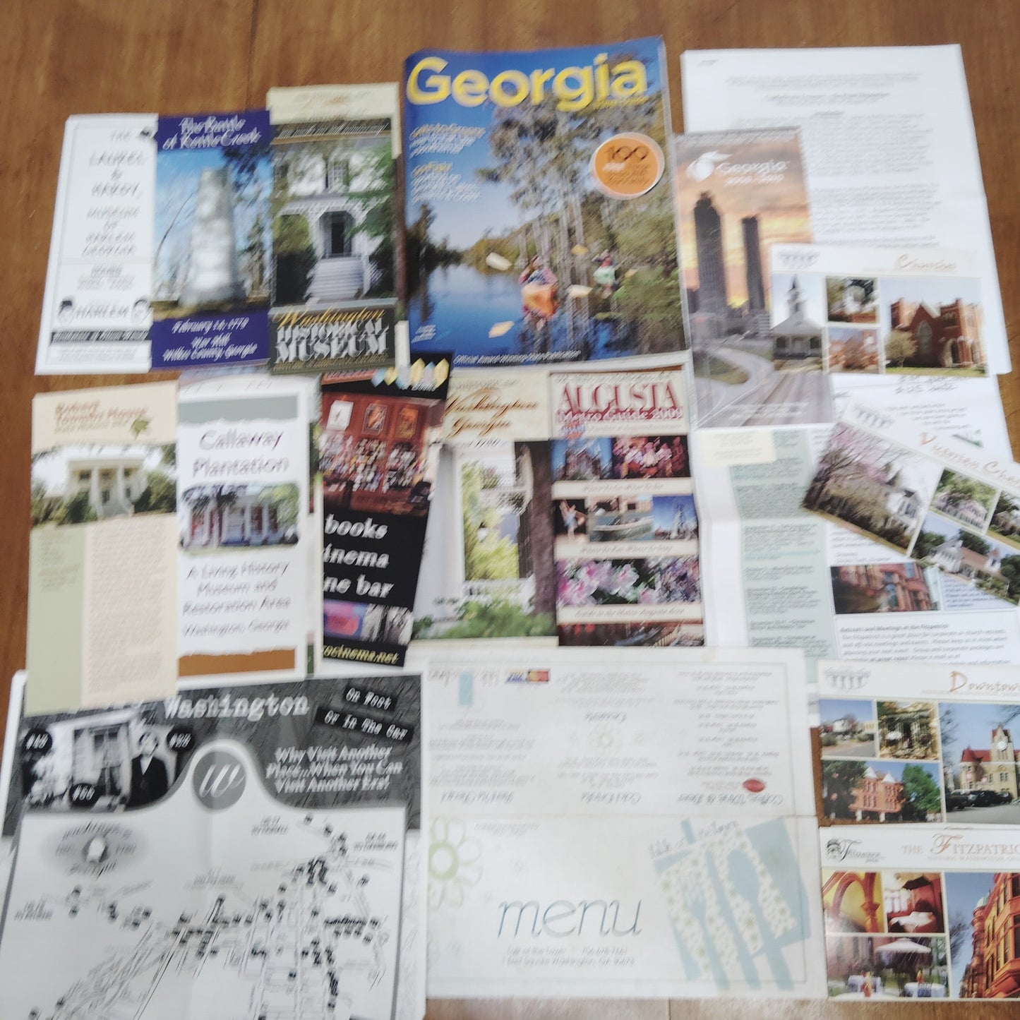 Vintage Georgia Travel Ephemera Lot: Washington, Augusta, Callaway Guides & Maps
