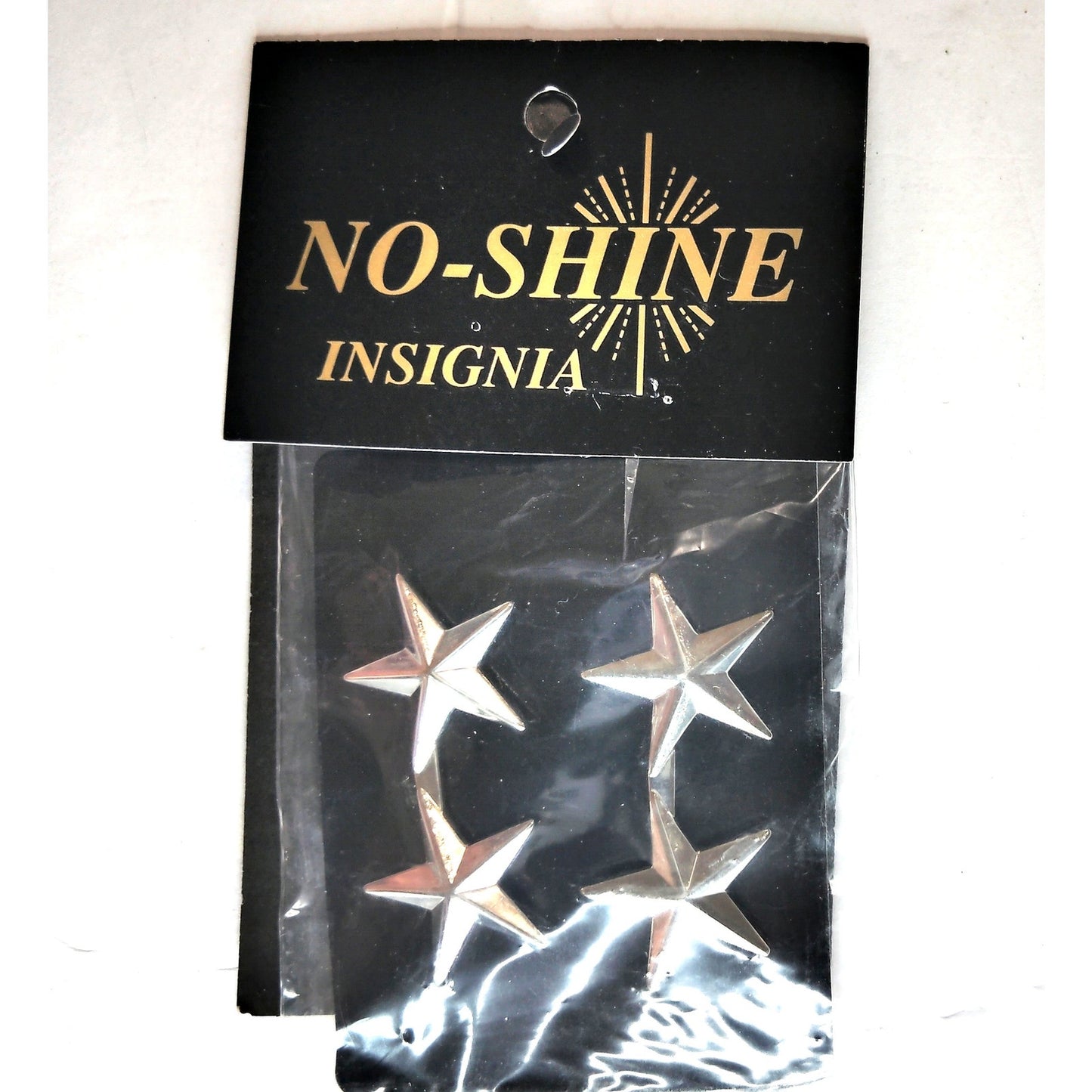 Major General 2‑Star Rank Novelty Hat Lapel Pins Set, Silver Tone, 2" × 1" Each