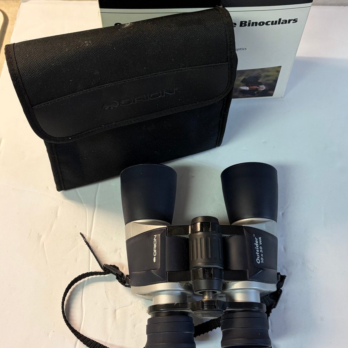 Vintage 1998 Orion Outsider 10x50 Wide‑Angle Binoculars Black Silver Complete Set
