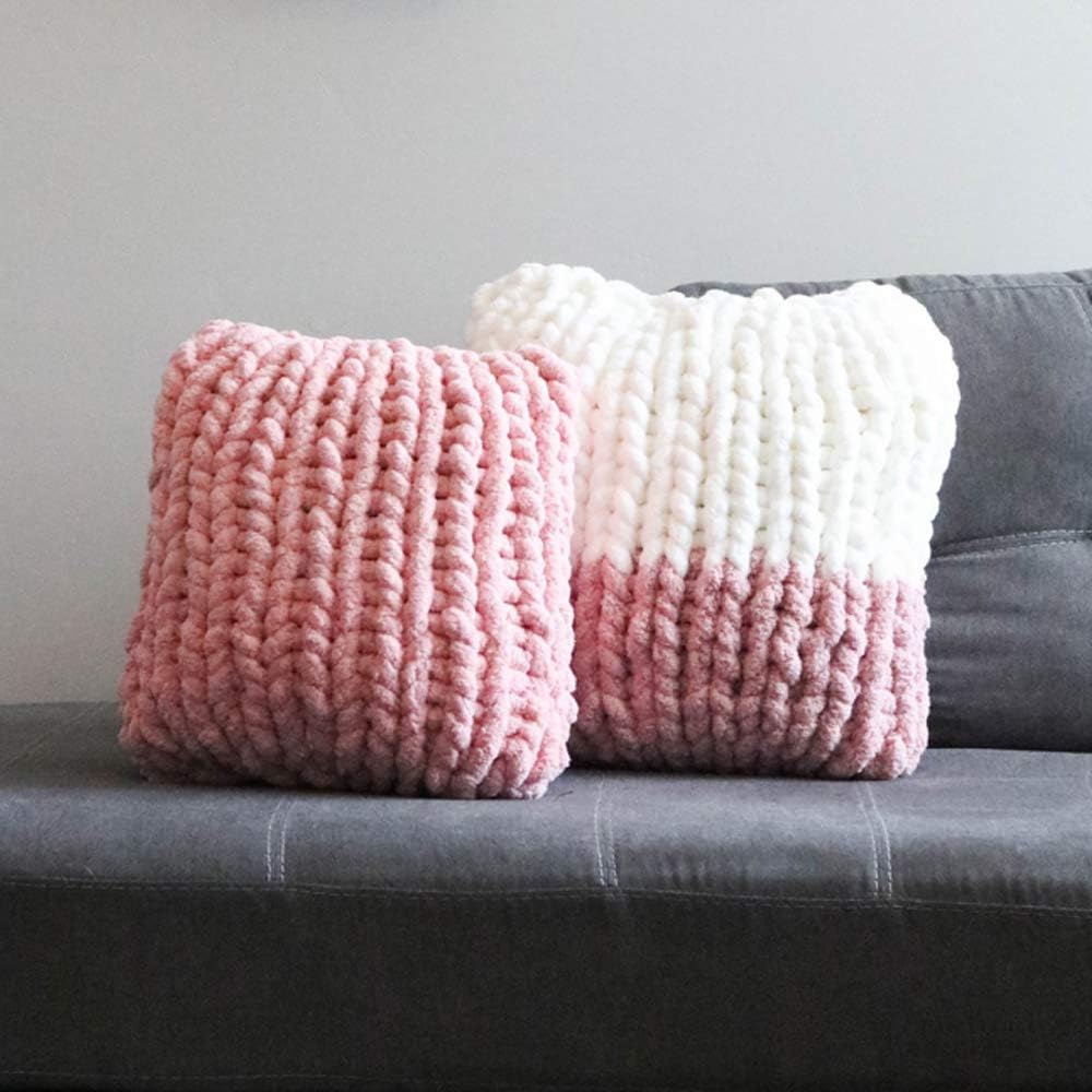 250g/0.55lb Hand Knitting Yarn Meat Powder Chunky Chenille Yarn Chunky Yarn