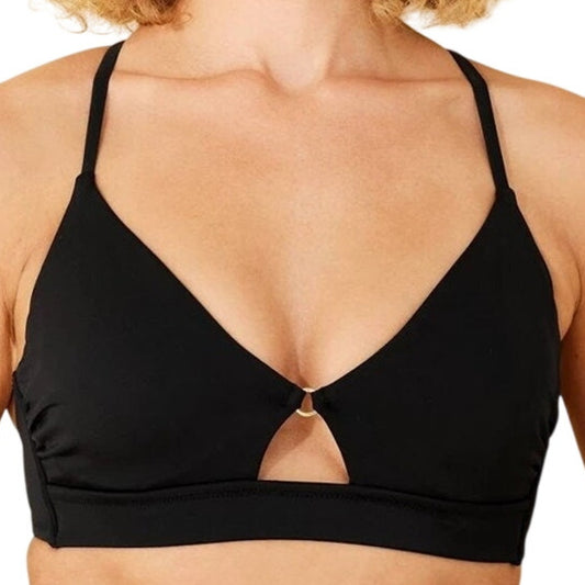 Women’s Longline Ring Detail Underwire Bikini Top – Shade & Shore Black 34B