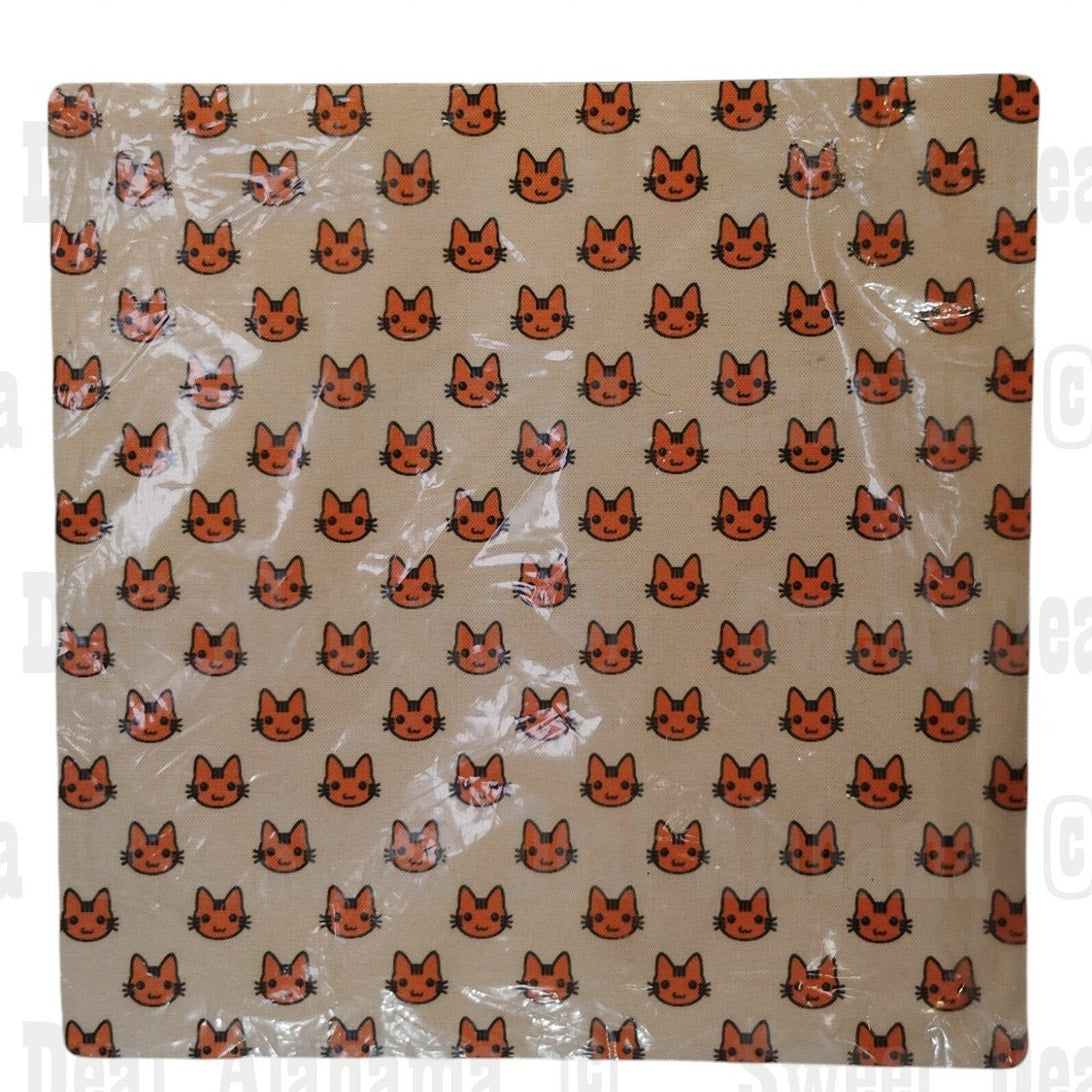Orange Kitties Against A Light Orange Background, 8 x 8 x 0.25 Mouse Pad