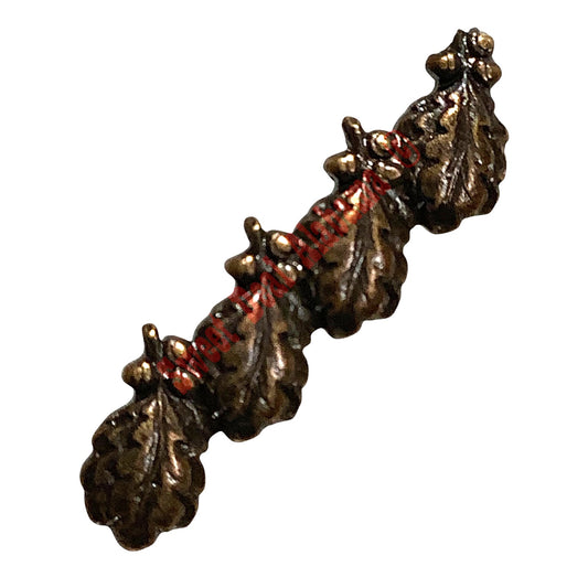 Ribbon Attachment Device: Bronze Four Oak Leaf - 1/4"H x 7/8"W