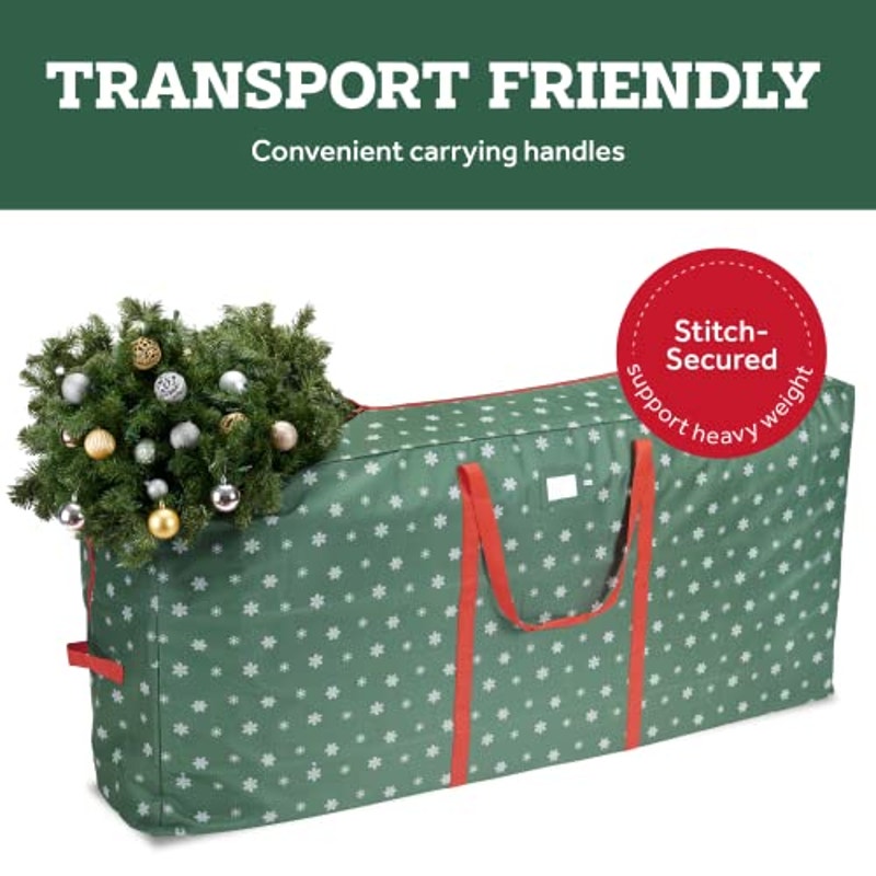 Zober X-Large Christmas Tree Storage Bag 65x15x30 Fits 9 Ft Tree, Zip w/ Handles