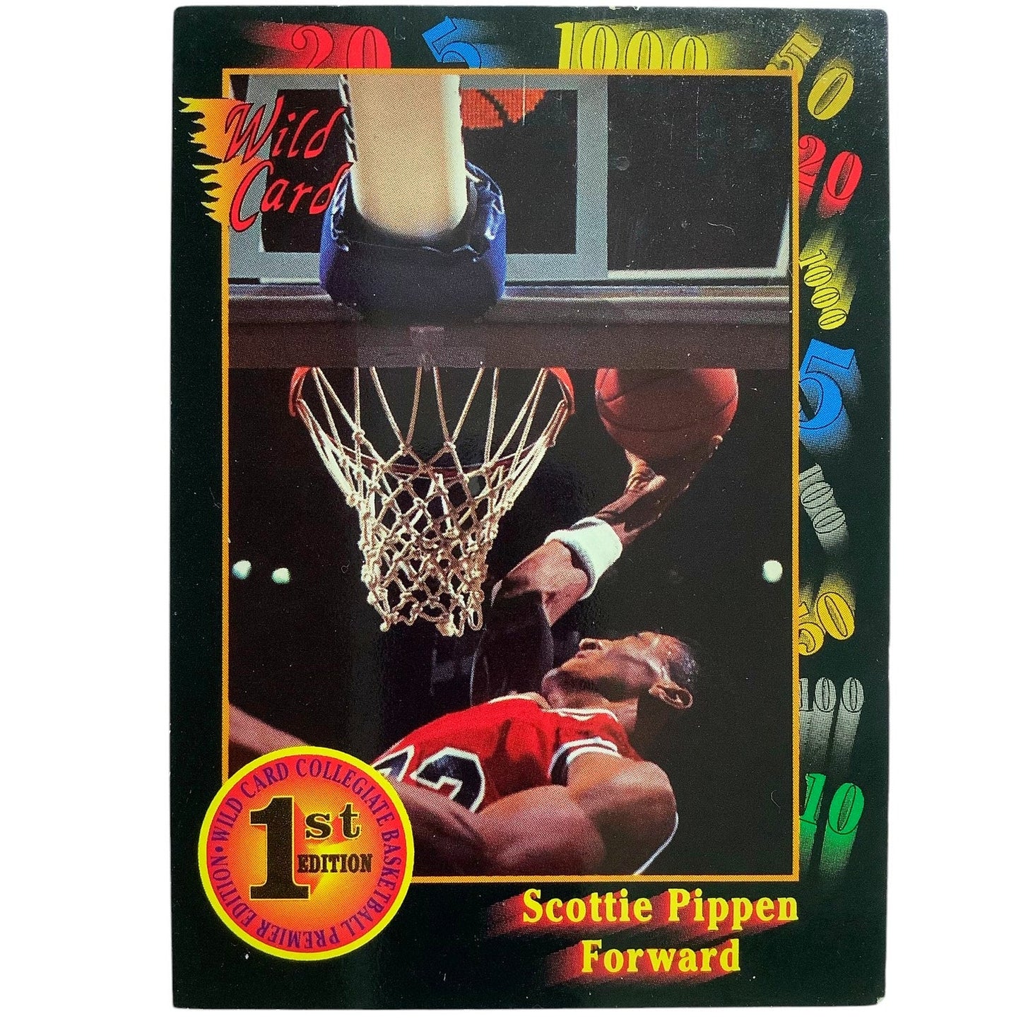 Scottie Pippen, C. Ark, 1992 Collegiate Basketball Premier Ed. Wild Card 83, EXC