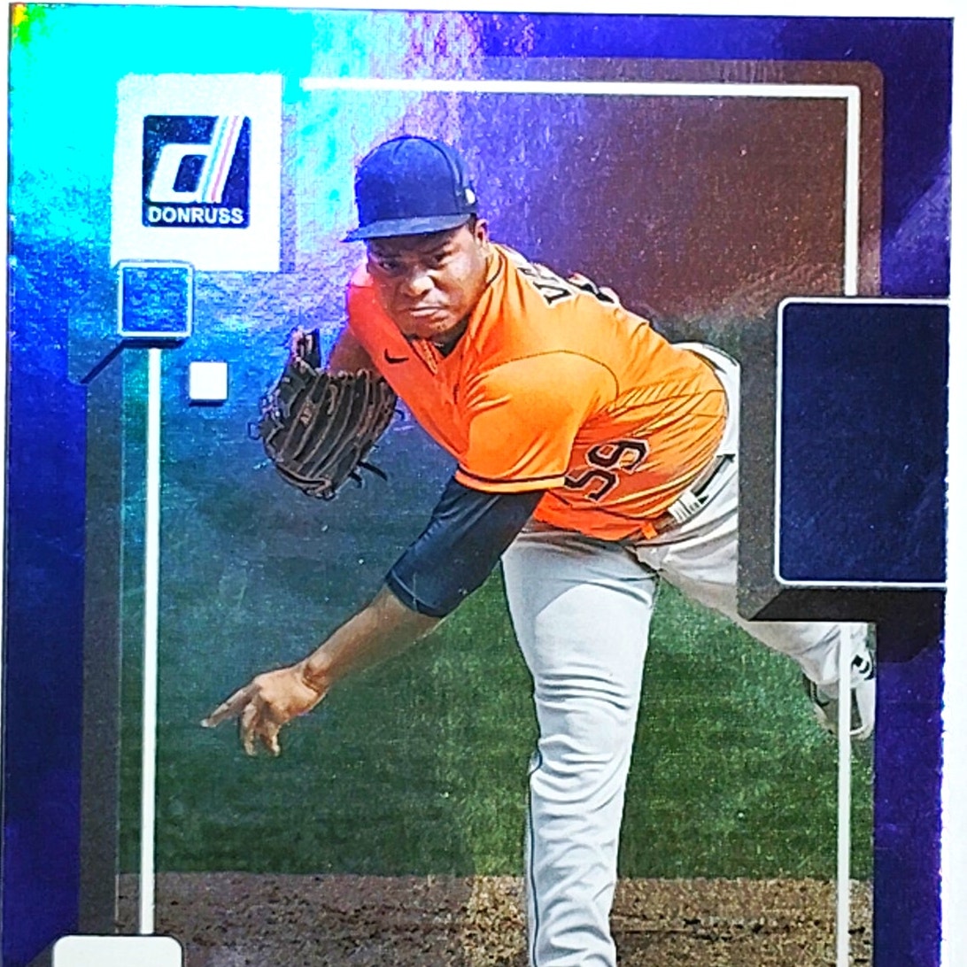 2022 Donruss #175 Framber Valdez Holo Purple Parallel Houston Astros P - VG/EX