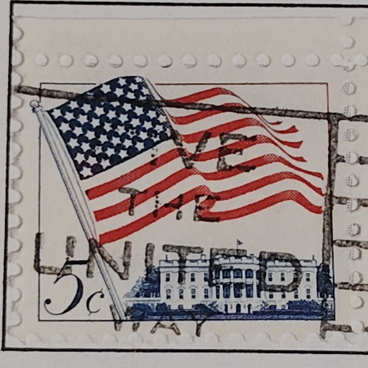 1963 Scott #1208 – 5¢ Flag Over White House / “We the United States” – Canceled