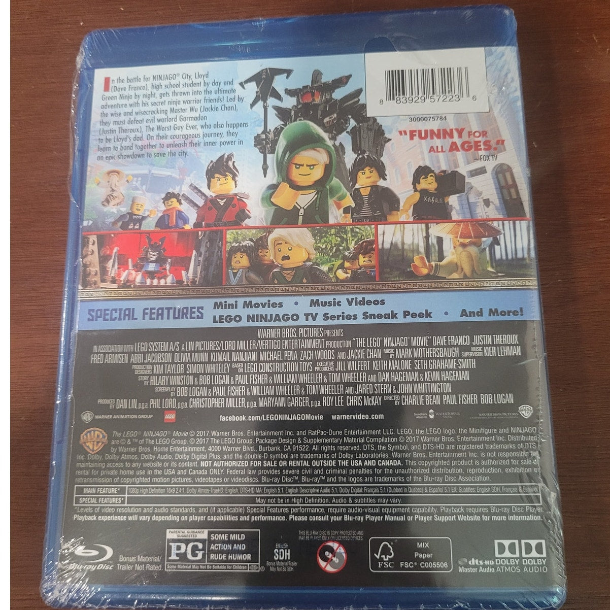 Lego Ninjago Blu-ray Animated Action Adventure Family Movie Warner Bros 2017