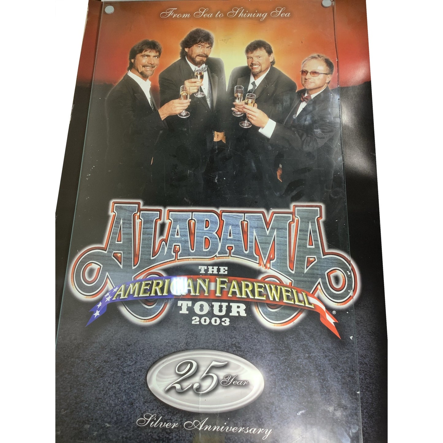 Alabama 25th Silver Anniversary Farewell Tour Poster 24x36, Clear Channel Promo