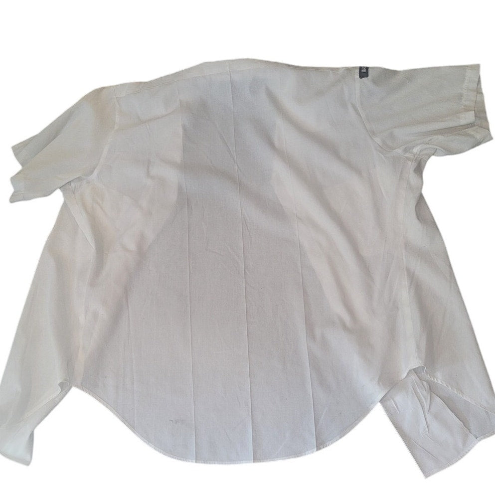 1984 U.S. Navy Tropical Short Sleeve Shirt, White, 65/35 Poly-Cotton, NAS Jacksonville & (E-6) Patch