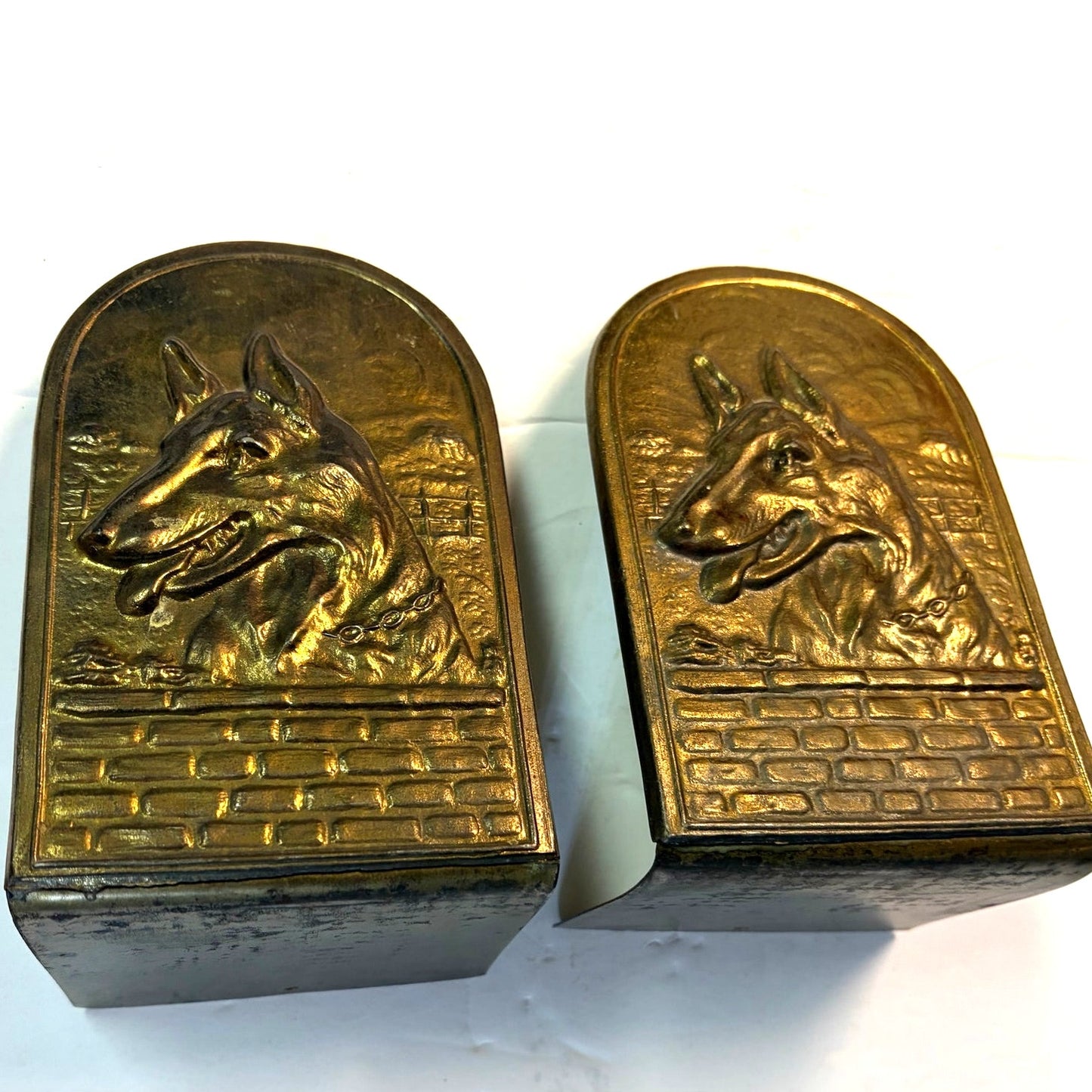 Vintage 1950's Brass Basebji's Bookends - Heavy Duty Brass Basenji's Set