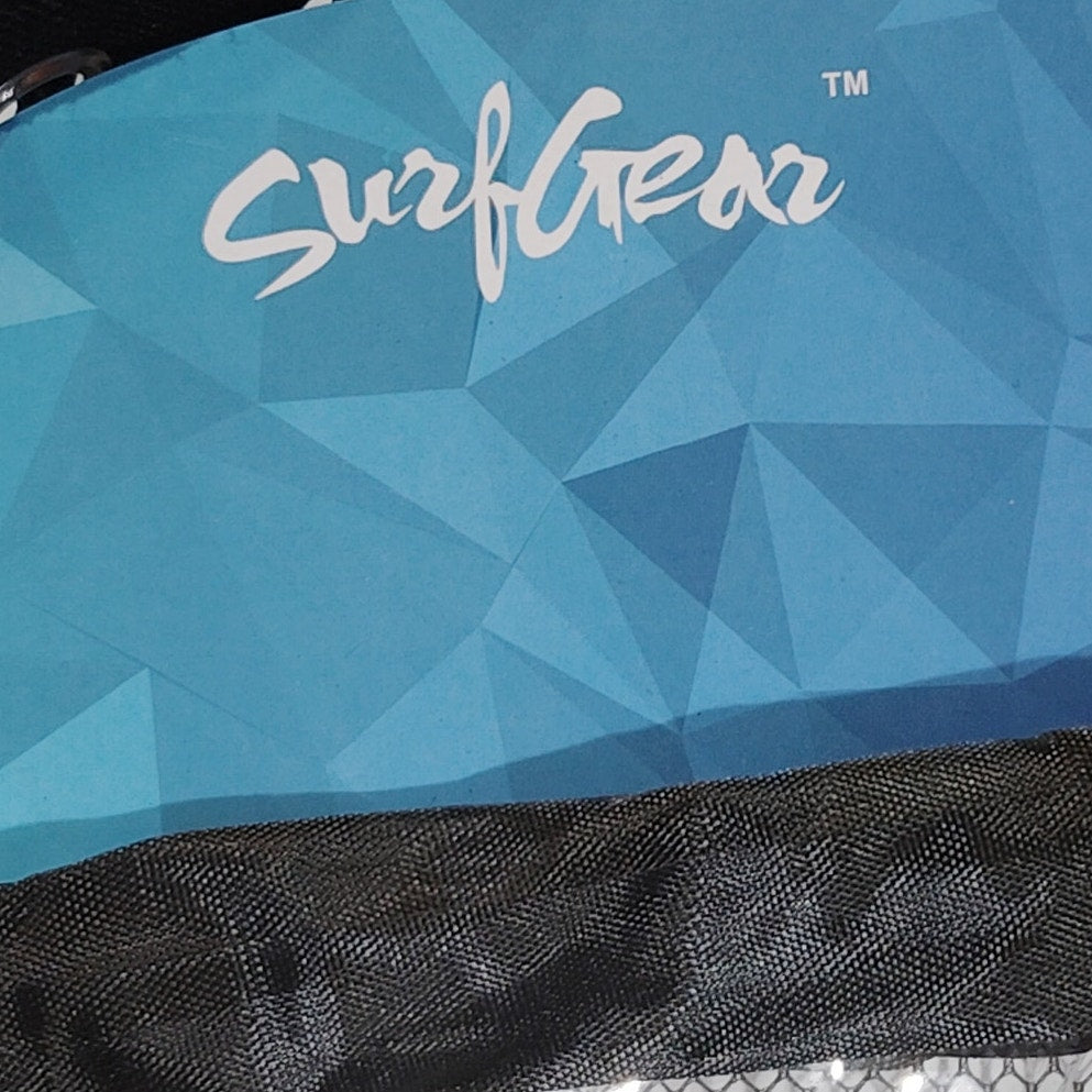 SurfGear Clear Drawstring Backpack Stadium Approved Transparent PVC Bag w/ Mesh Pouch Black