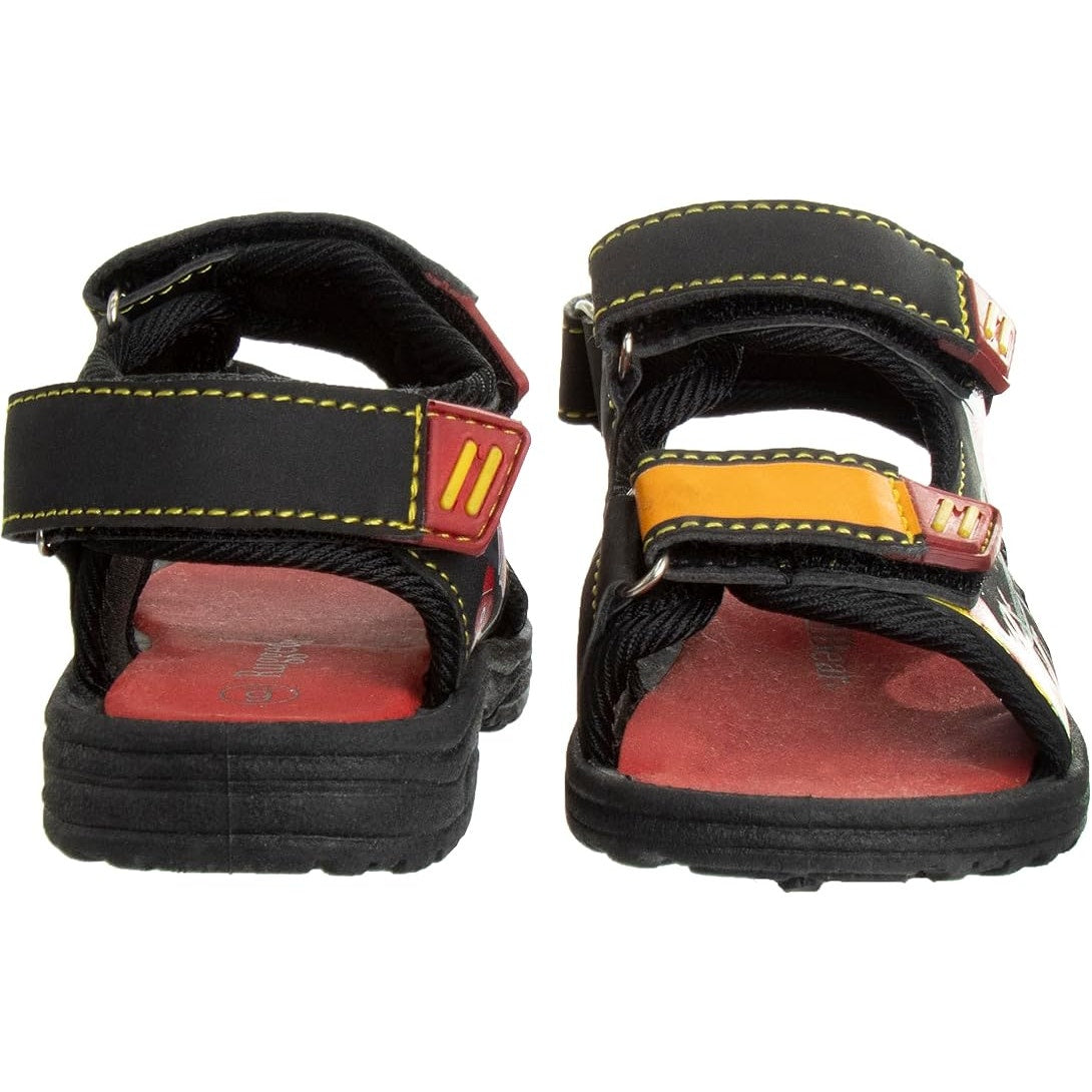 Rugged Bear Kids’ Black/Red Fire Dept. Sport Sandals, Water-Ready Size 5 Toddler