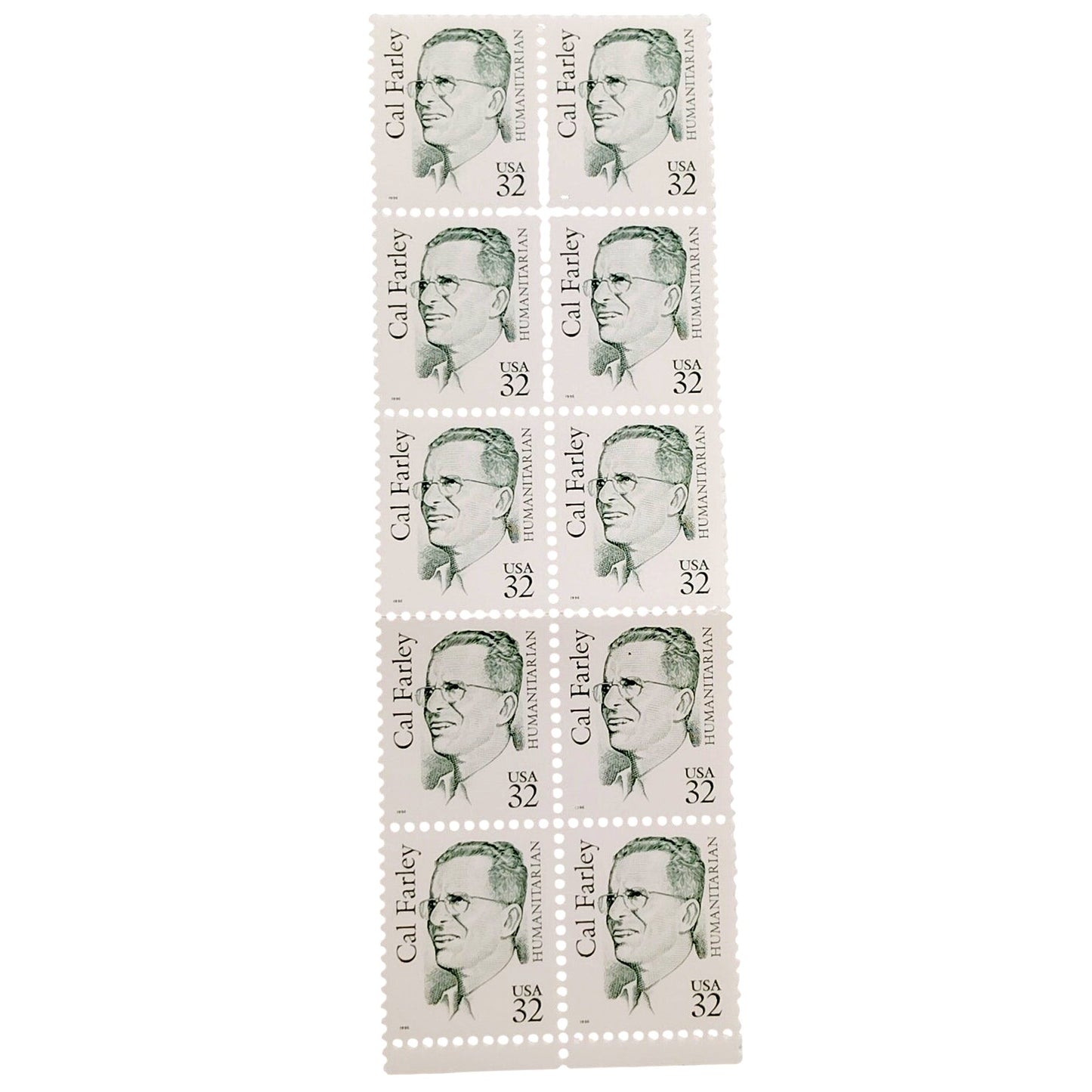 Block of 10 – 1996 USA 32¢ Cal Farley MNH Scott 2934 Great Americans