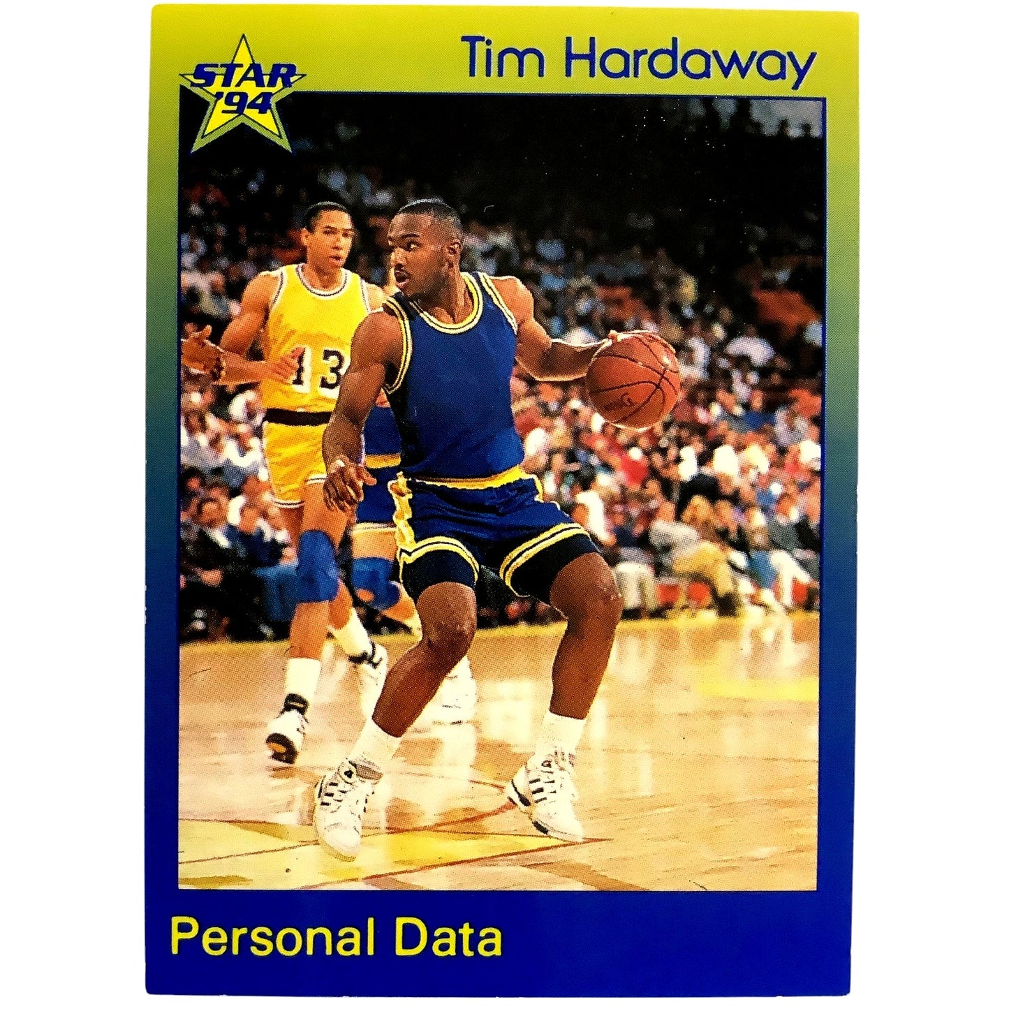 Tim Hardaway, Golden State Warriors, 1994 Star Int'l Personal Data Card 96, NM+