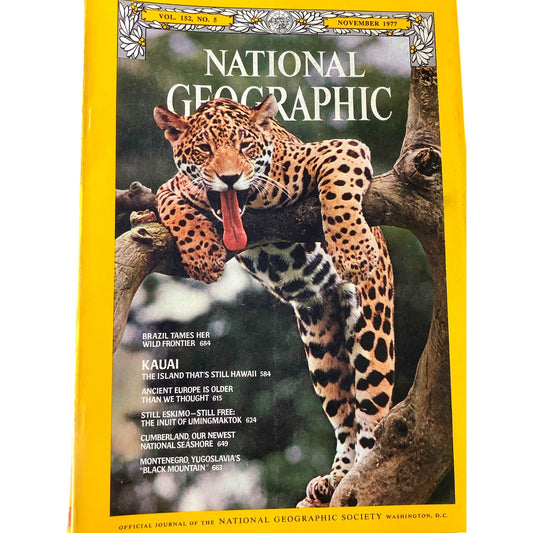 National Geographic Magazine NOV 1977, Kauai, Brazil, Europe, Montenegro, Eskimo