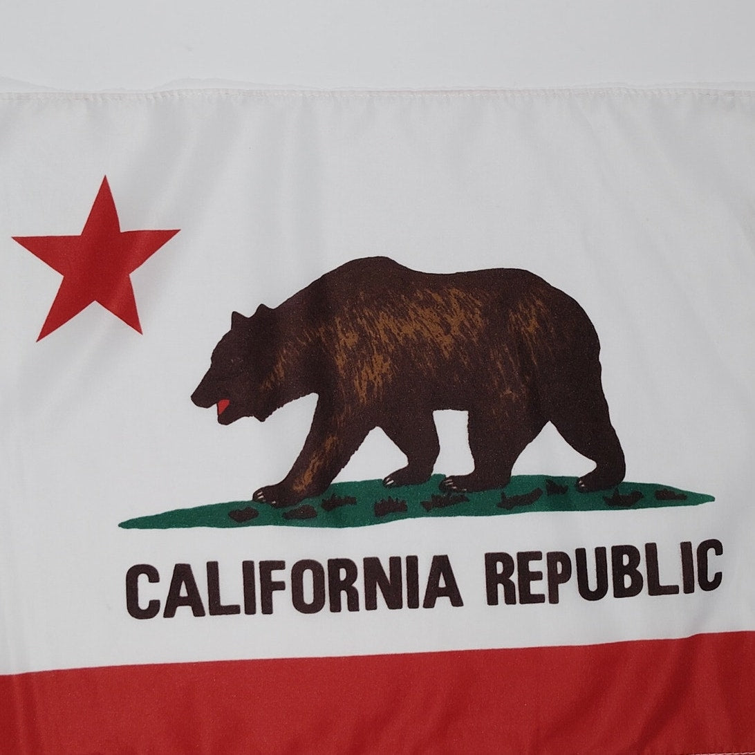 California 12x18in Stick Flag – 24" Wooden Pole – Bold Dye‑Sublimated Colors