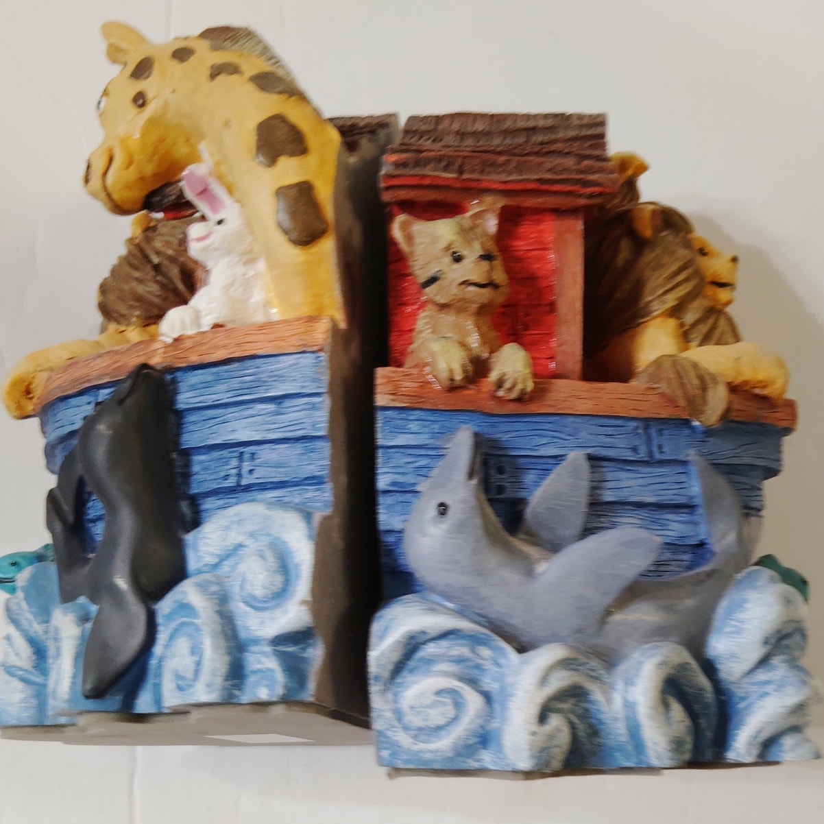 Noah's Ark Figi Graphics Heavy Animal Bookends - 1994 Collectible Nursery Decor