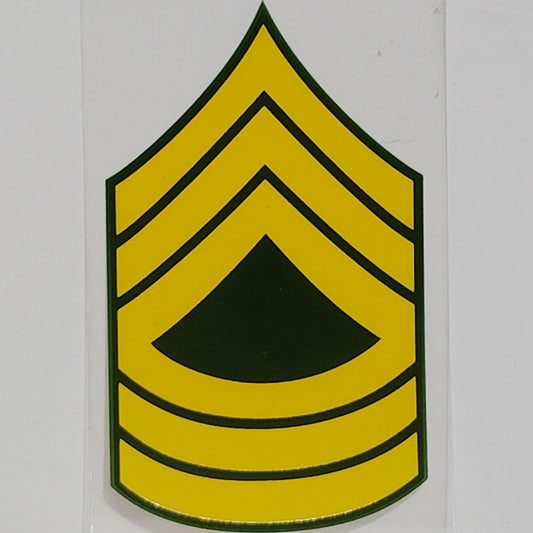 Army E‑8 Master Sergeant Decal – 2" x 3.375"  Adhesive Back – Outside Window