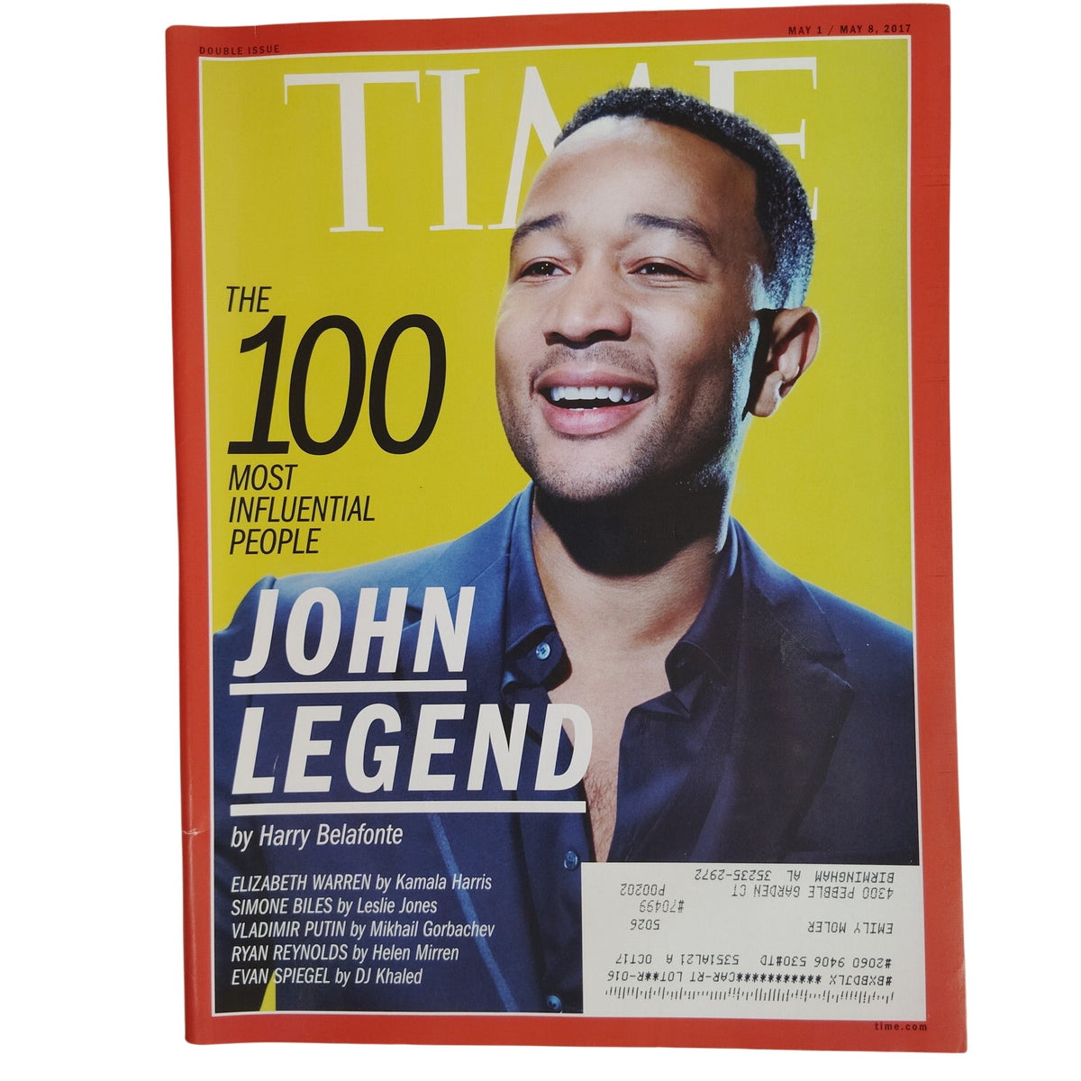 TIME Magazine May 1/8 2017 100 Most Influential People John Legend Back Issue