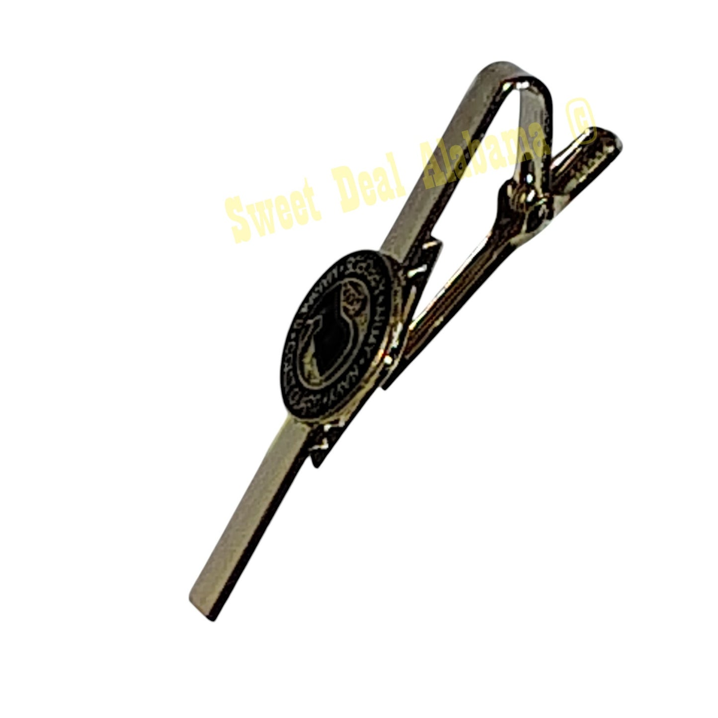 POW Joint Services/Branches Tie Bar Clip 2-1/2"L, Emblems 3/4"D, Gold Finish Bar