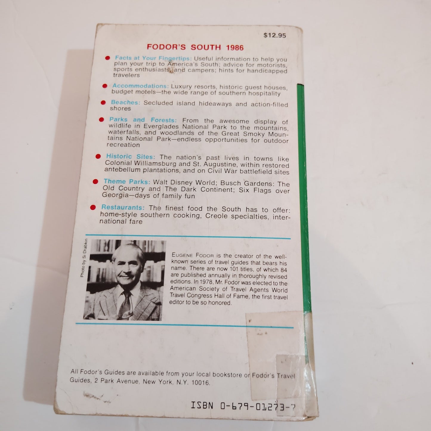 Fodor’s South 1986 Paperback Fair Cond Withdrawn Library Copy Travel Guide VTG
