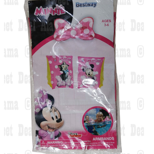 Minnie Mouse Inflatable Arm Floats – Licensed Disney Junior Kids Pool Floaties